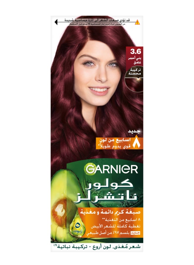 garnier Color Naturals Permanent Hair Color Cream Packaging may vary 3.6 Deep Red Brown - Image 1