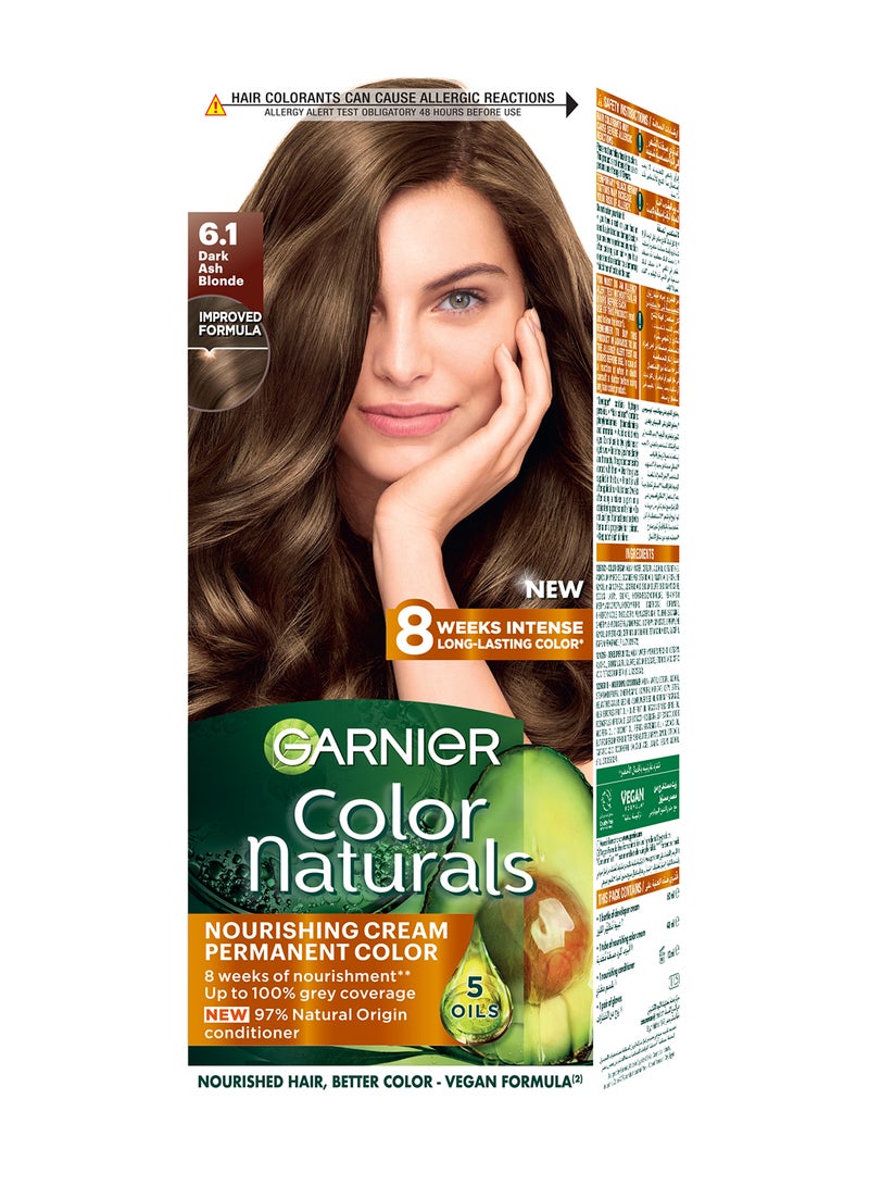 Garnier Naturals Creme Hair Colour 6.1 Dark Ash Blonde  - Image 1