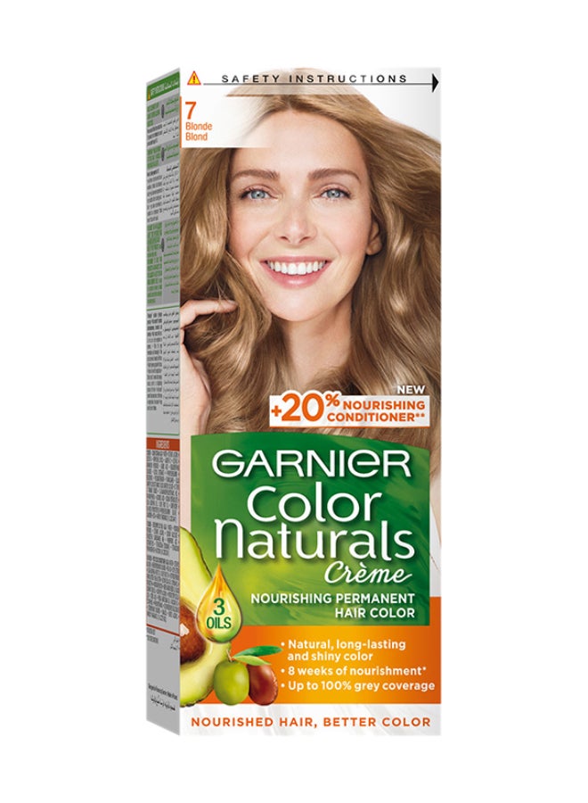Garnier Color Naturals Permanent Hair Color Cream 7 Blonde 112ml  - Image 1