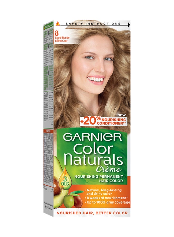 Garnier - Color Naturals Permanent Hair Color 8.0 Light Blonde 112ml - Image 1