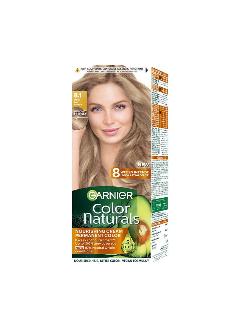garnier Color Naturals 8.1 Natural Light Ash Blonde 8.1 Light Ash Blonde 112ml - Image 1