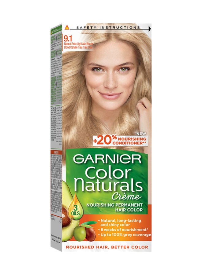 Garnier Color Naturals Permament Hair Color Cream 9.1 Extra Light Ash Blonde  - Image 1