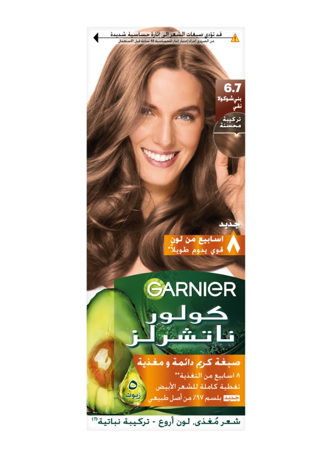garnier Color Naturals Permanent Hair Color 6.7 Pure Chocolate Brown - Image 1