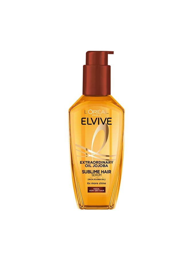 L'OREAL PARIS Elvive Extra Ordinary Oil Jojoba Sublime Hair Serum for Dry & Curly Hair Thick 100ml - Image 1