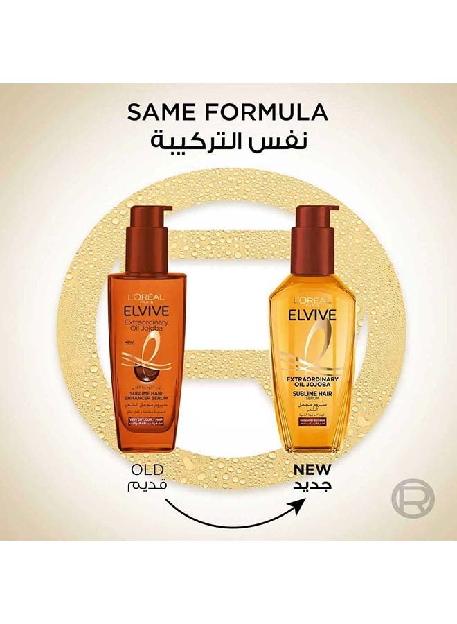 L'OREAL PARIS Elvive Extra Ordinary Oil Jojoba Sublime Hair Serum for Dry & Curly Hair Thick 100ml - Image 2