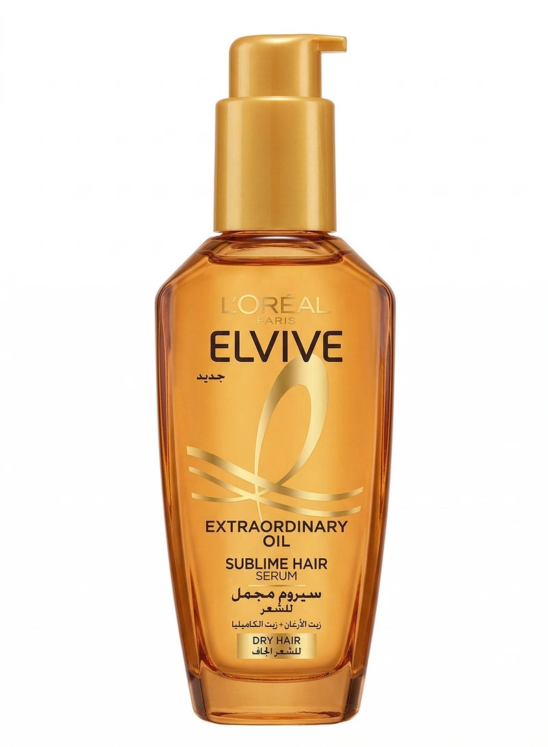 L'OREAL PARIS Elvive Extra Ordinary Oil Sublime Hair Serum for Dry & Curly Hair Thick 100ml - Image 1