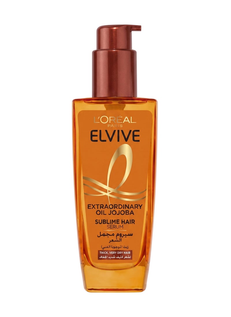 L'OREAL PARIS Elvive Extra Ordinary Jojoba Oil Sublime Hair Serum for Thick & Very Dry Hair 100ml - Image 1