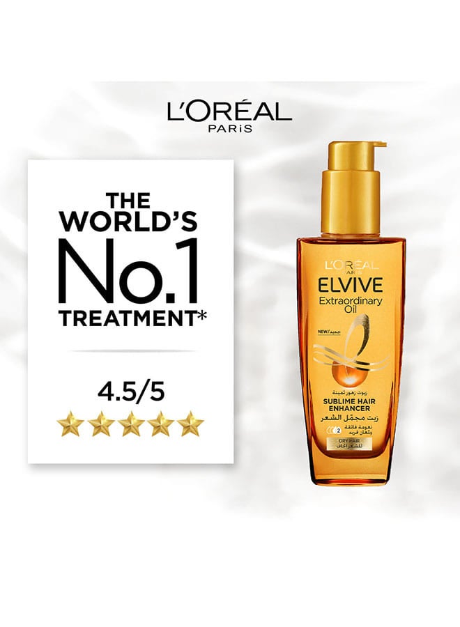 L'OREAL PARIS - Elvive Extraordinary Oil Hair Treatment For Deep Nourishment All Hair Types​ – Clear 100ml - Image 1