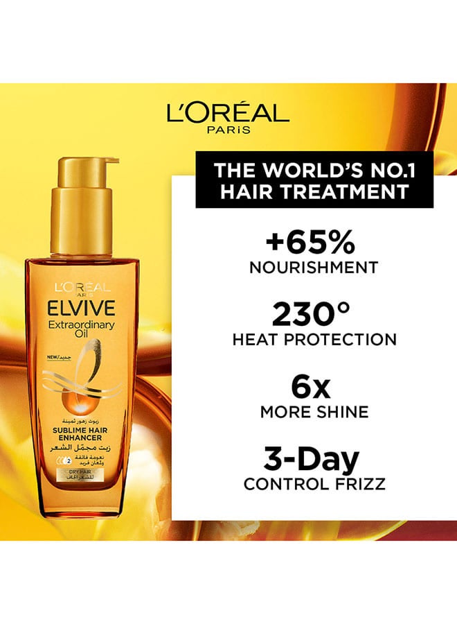L'OREAL PARIS - Elvive Extraordinary Oil Hair Treatment For Deep Nourishment All Hair Types​ – Clear 100ml - Image 1