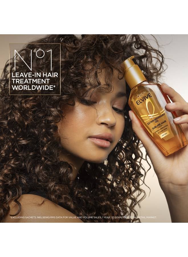 Elvive Extraordinary Hair Oil Treatment, Non-Sticky Serum For Dry Hair 100ml Clear 100ml