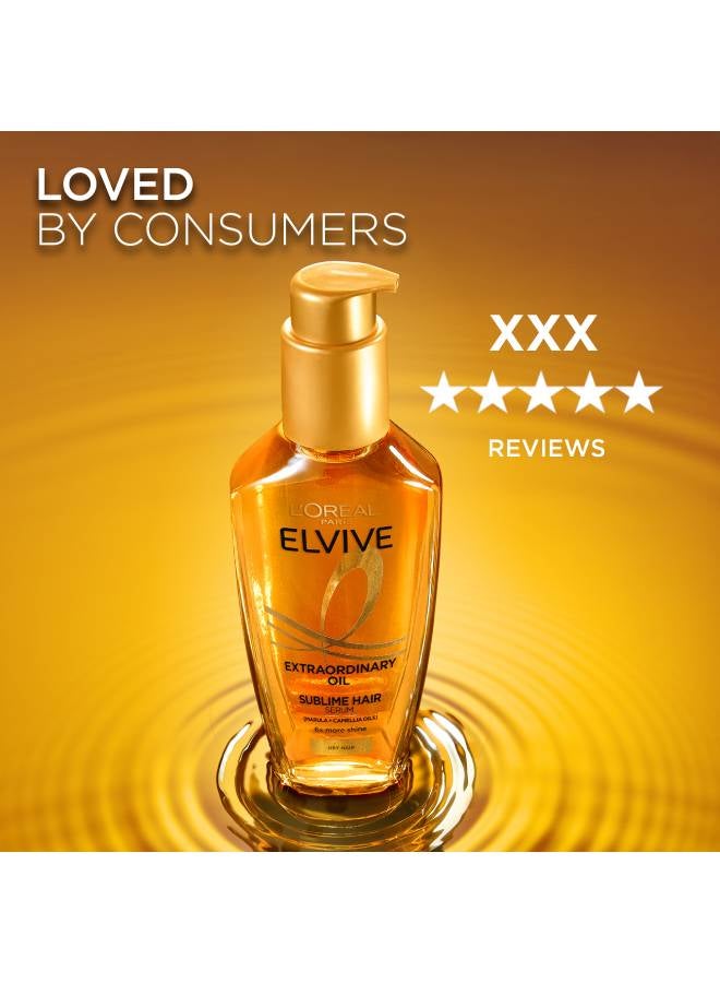 L'OREAL PARIS Elvive Extraordinary Hair Oil Non-Sticky Serum For Dry Hair 100ml Clear 100ml - Image 4