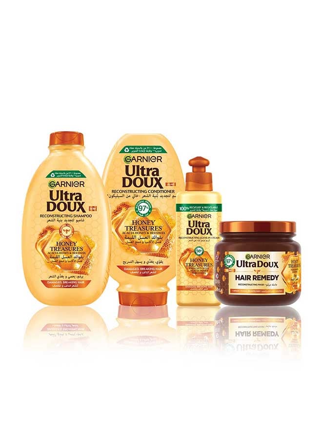 garnier Ultra Doux - Honey Treasures Reconstructing Shampoo for Fragile Damaged Hair Honey Treasures 400 ml - Image 4