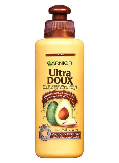 garnier Ultra Doux Leave in Cream, Intense Nourishing Avocado Oil with Shea Butter, 200 ml Yellow