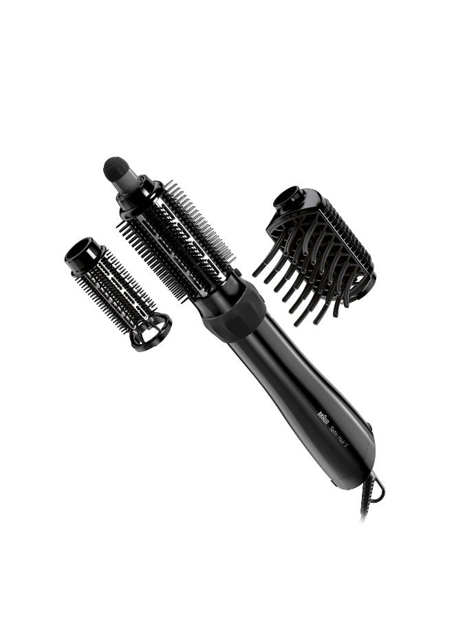 BRAUN Satin Hair 5 Airstyler, Steam Function, 1000 Watts, Cold Shot, 3 Heat and Speed Settings, 3 Styling Attachments, Volumizer, Brushes -  BRAS530SDE Black - Image 3