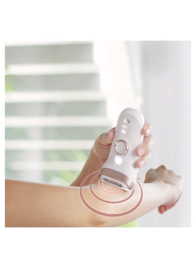 BRAUN - Silk-epil 9 9-538 Wet And Dry Epilator With 3 Extras White/Pink - Image 1