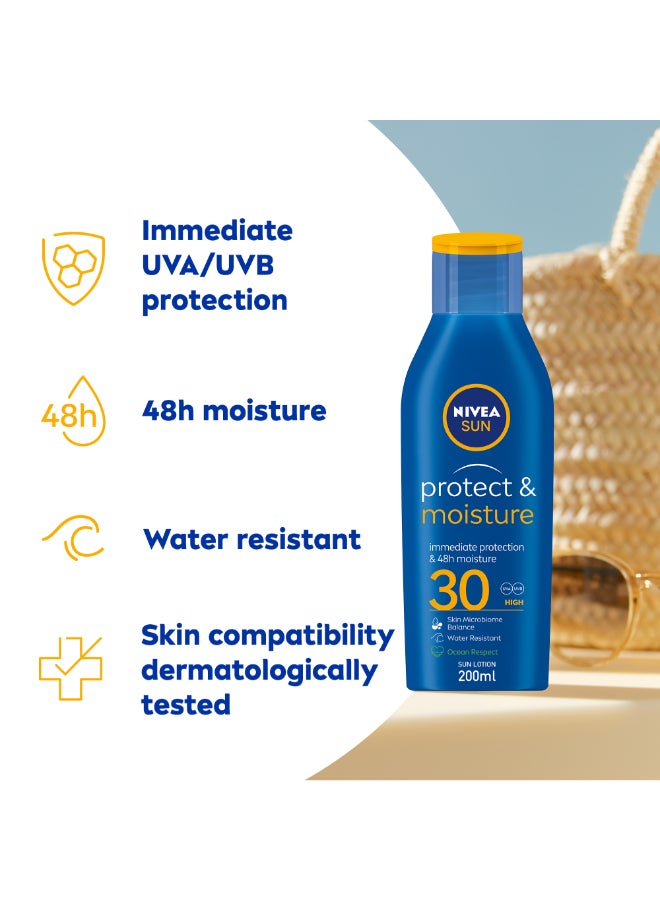 SUN Protect & Moisture Sun Lotion, UVA & UVB Protection, SPF 30 Blue 200ml - pnsku/N11292742A/45/_/1717885729/5df98934-ab6c-429f-a6c9-f9c020315277