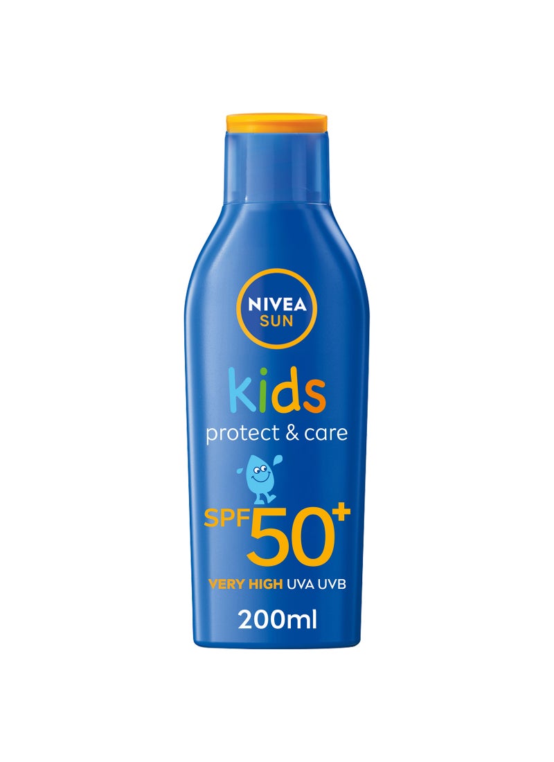 Nivea SUN Kids Moisturizing Sun Lotion, UVA & UVB Protection, SPF 50+, 200ml - Image 1