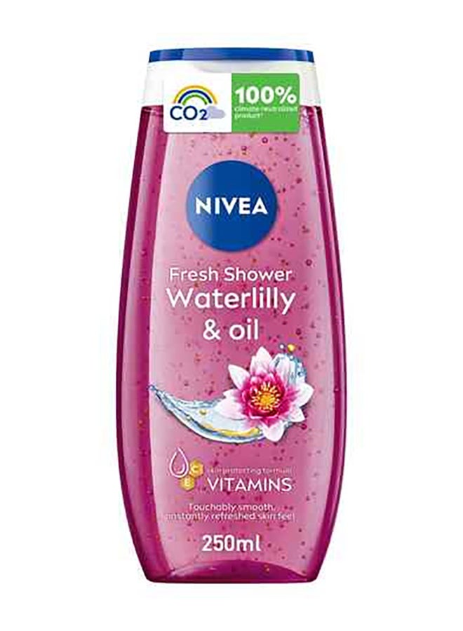Nivea Waterlily And Oil Shower Gel Refreshing Body Wash With Caring Oil Pearls Floral Scent 250ml - Image 1