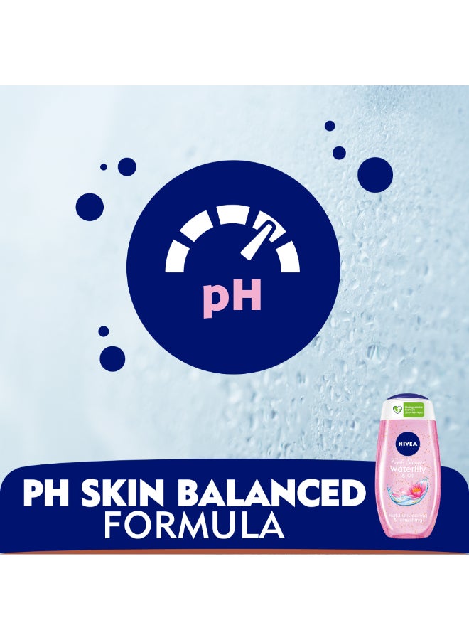 Nivea Waterlily And Oil Shower Gel Refreshing Body Wash With Caring Oil Pearls Floral Scent 250ml - Image 4