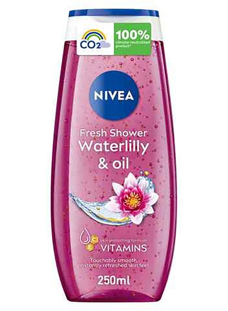 Nivea Waterlily Andoil Shower Gel Refreshing Body Wash With Caring Oil Pearls Andfloral Scent 250ml - Image 1