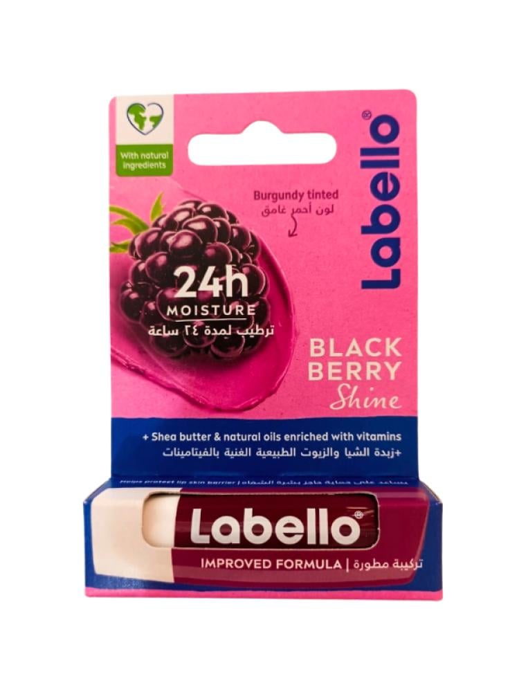 Labello Moisturising Lip Care Blackberry Shine Lip Balm 4.8grams - Image 1