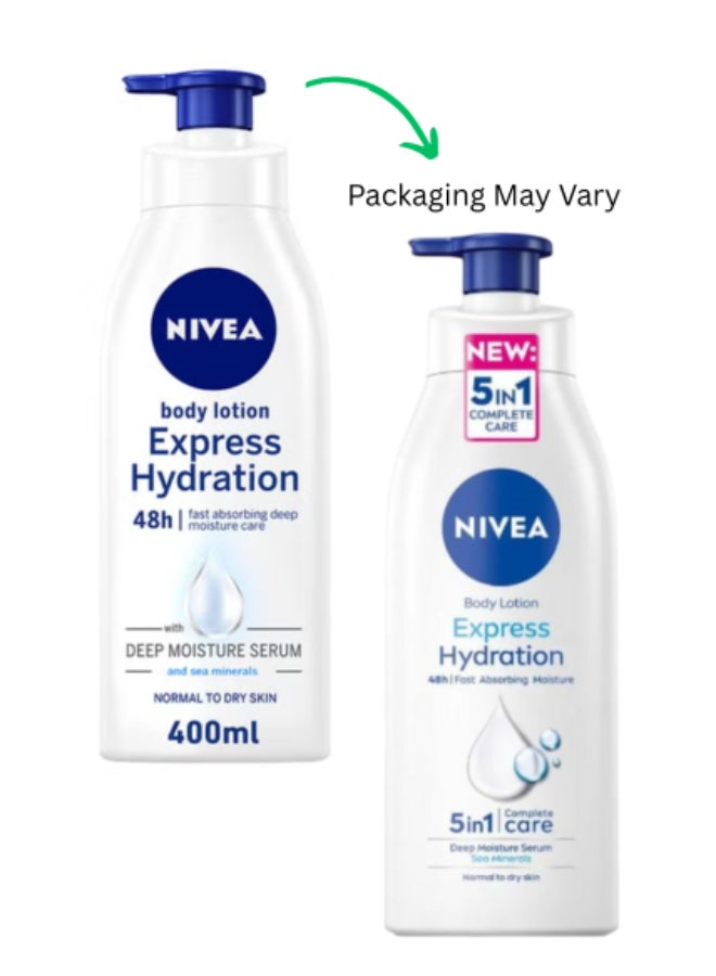نيفيا لوشن مرطب للجسم إكسبريس هيدريشن بالأملاح البحرية للبشرة العادية إلى الجافة 400ملليلتر - Image 1