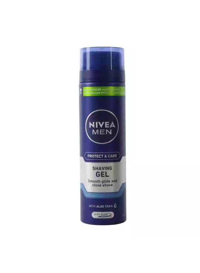 Nivea MEN Protect & Care Shaving Gel, Aloe Vera, 200ml - Image 1