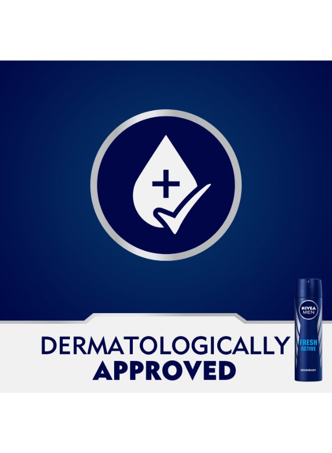 نيفيا بخاخ مزيل العرق فريش أكتيف سريع الجفاف للرجال، 150 مل 150ملليلتر - Image 5