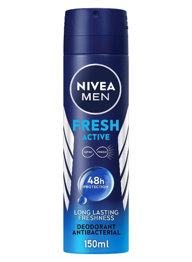 Nivea Men Fresh Active Quick Dry Deodorant Spray 150ml - Image 1