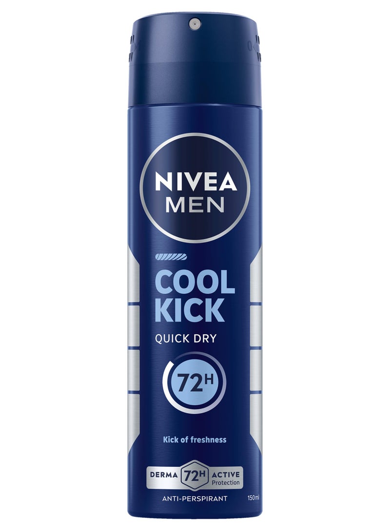 Nivea 72H Cool Kick Quick Dry Antiperspirant Spray 150ml - Image 1