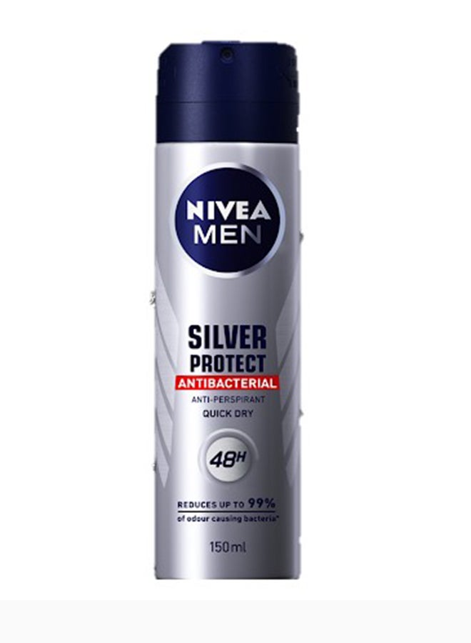نيفيا للرجال سيلفر بروتكت، مضاد للتعرق، حماية ضد البكتيريا، بخاخ فضي/أزرق 150 مل فضي/أزرق 150ملليلتر - Image 1