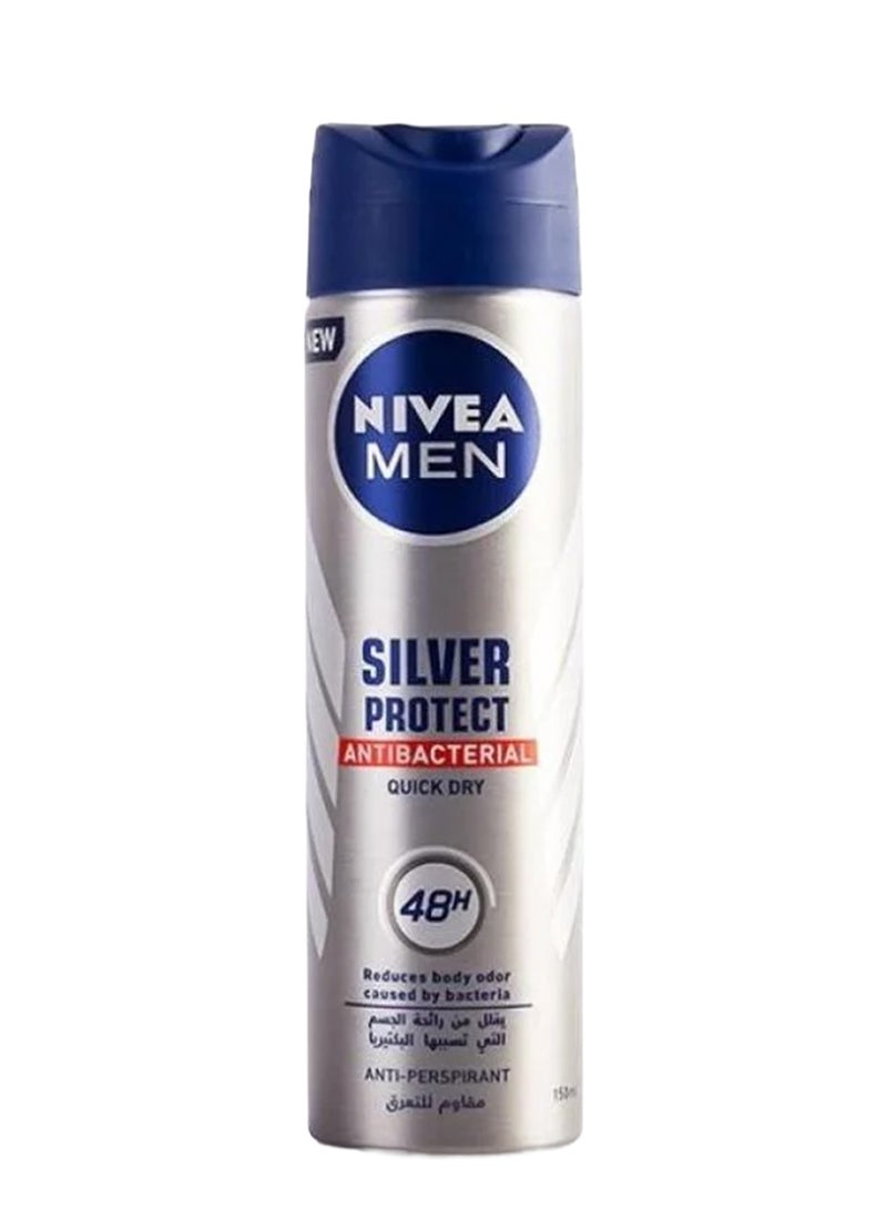 Nivea Men Silver Protect Spray Silver/Blue 150ml - Image 1
