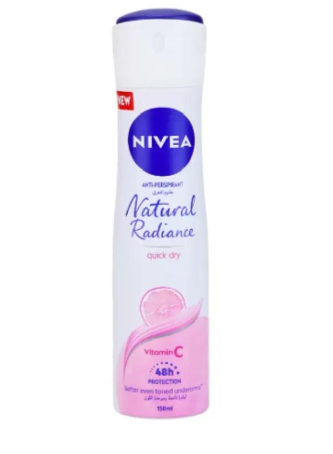 Nivea Natural Radiance Deodorant Spray White/Pink 150ml 