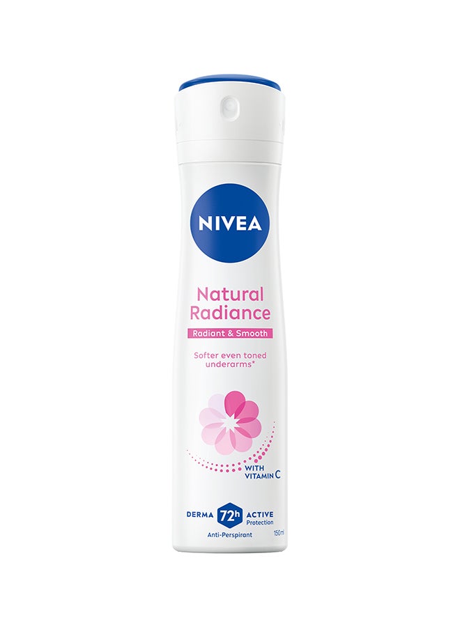Nivea Natural Radiant And Smooth With Vitamin C Collagen Booster 72H Antiperspirant For Women Spray White/Pink 150ml