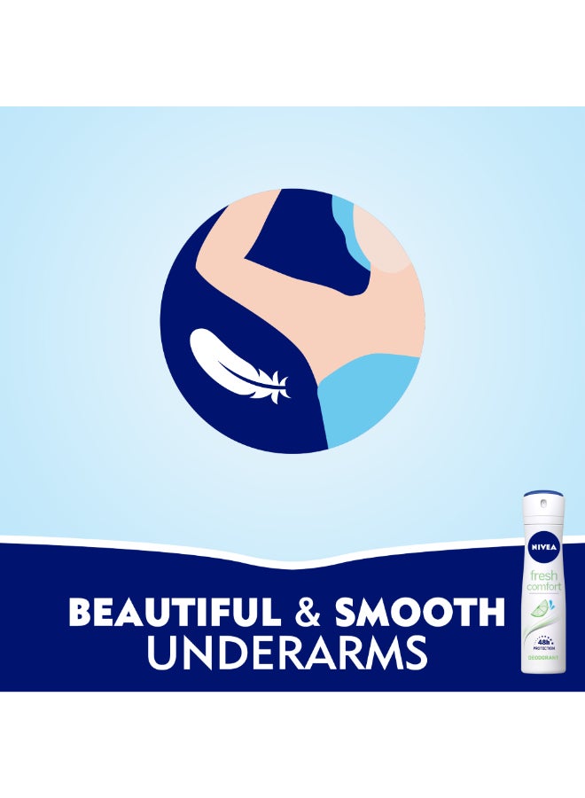 Nivea Fresh Comfort Deodorant Spray For Women 150ml - Image 3