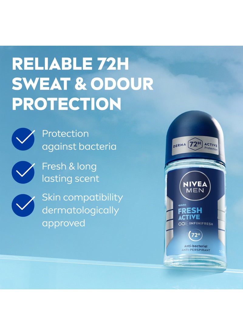 Nivea Fresh Active Roll On Anti-Perspirant 50ml - Image 2