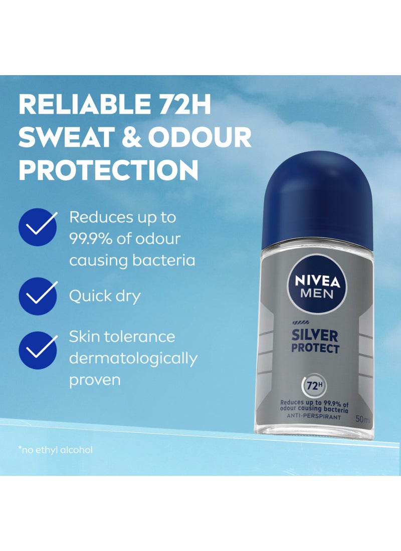 Nivea Silver Protect Roll On Deodorant For Men 50ml - Image 2