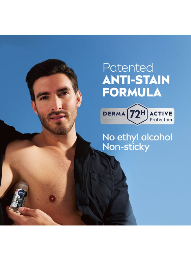 نيفيا مزيل العرق بكرة دوارة إنڤيزيبل للملابس السوداء والبيضاء الأصلي للرجال 50ملليلتر - Image 4