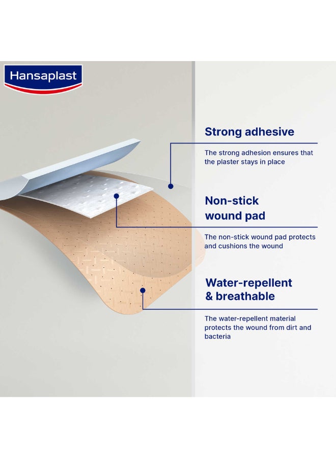 Hansaplast Universal Wound Plasters Water-Resistant Strong Adhesion Absorbent Non-Stick Wound Pad Breathable Plasters Multipurpose Plasters 40 Strips  - Image 3