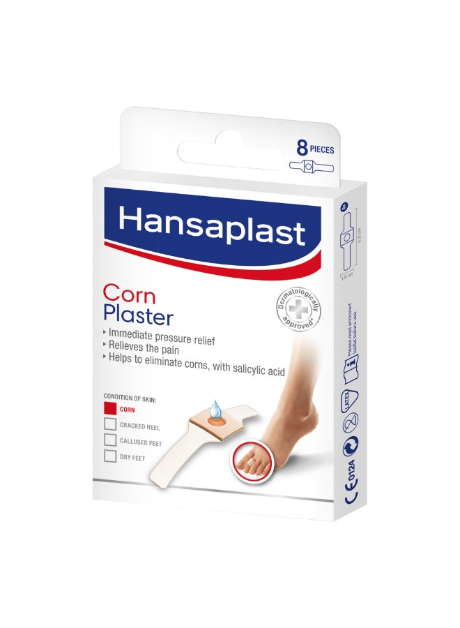 Corn Plaster Helps To Eliminate Corns And Immediate Relief Of The Pain Transparent Extra Long Strips With Soft Cushioning Foam And Salicylic Acid 8 Strips