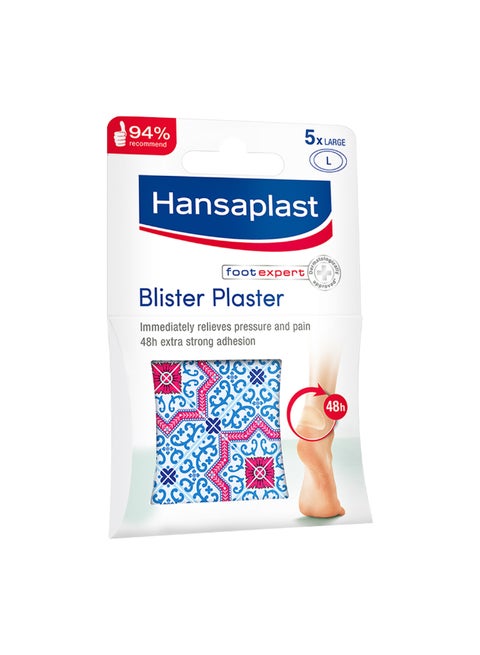 Large Blister Plaster Highly Effective Treatment For Blister Protection Instant Pain Relief And Pressure Relief Extra Strong Adhesion 5 Pieces