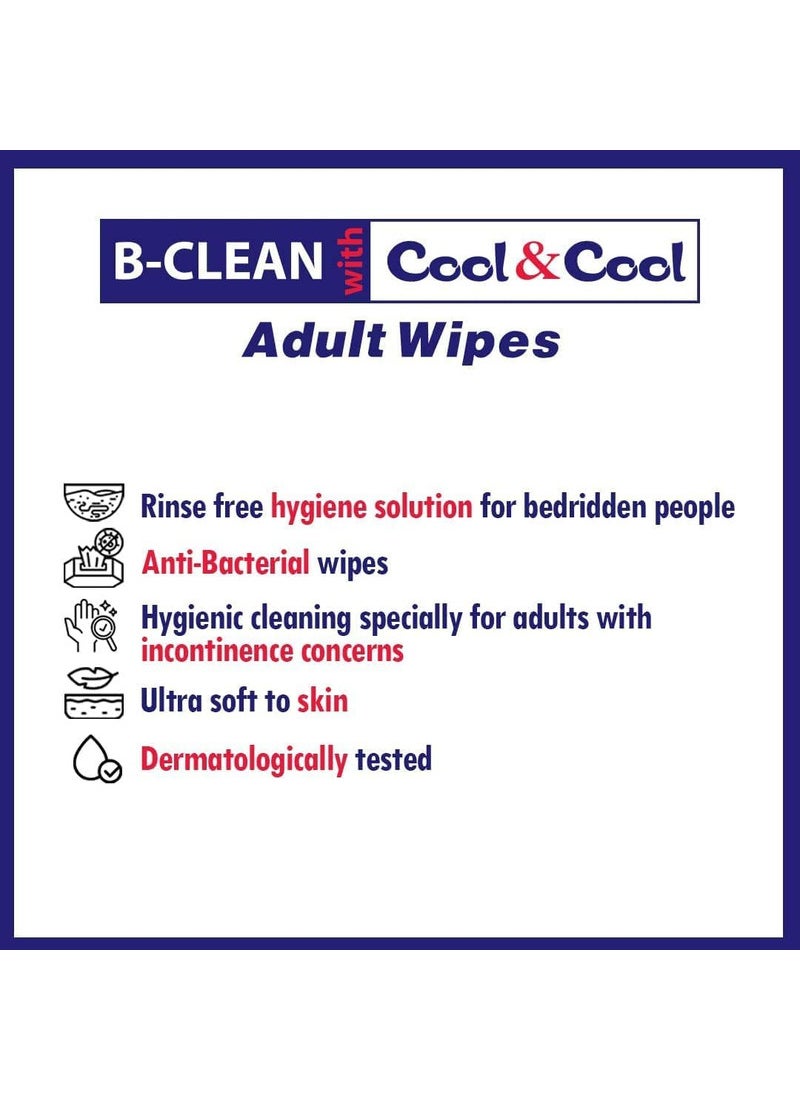 Cool & Cool Anti Bacterial Adult Wipes 40 Wipes  - Image 3