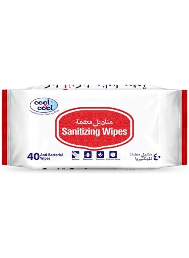 Cool & Cool - Sanitizing Wipes 40 Wipes - Image 1