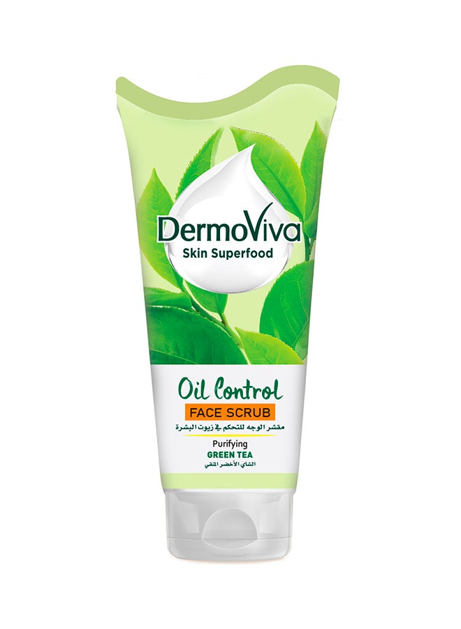 DermoViva Detox Green Tea purifying Oil Control Face Scrub Green 150ml  - Image 1