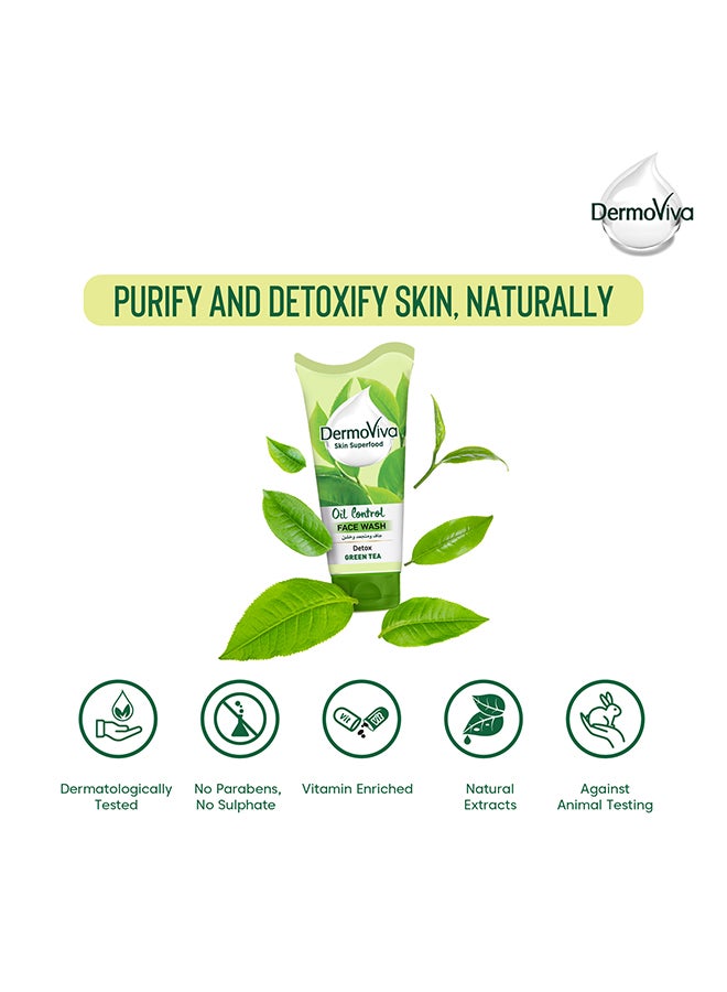 DermoViva Oil Control Face Wash Purifying Green Tea 150ml  - Image 5
