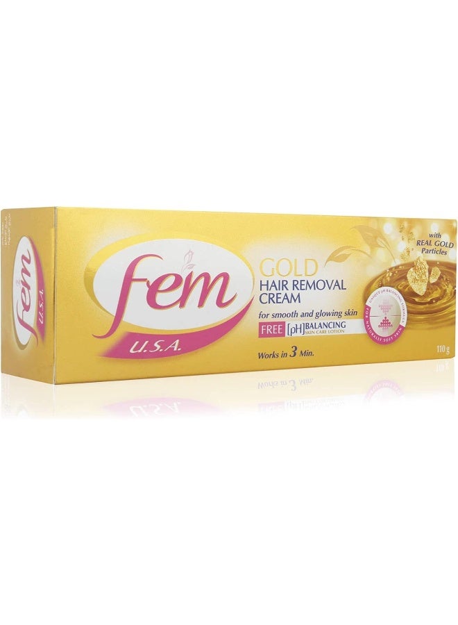fem - Hair Removal Cream With Real Gold Particles 110grams - Image 1