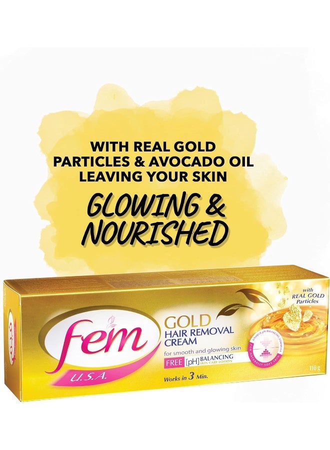 fem - Hair Removal Cream With Real Gold Particles 110grams - Image 1