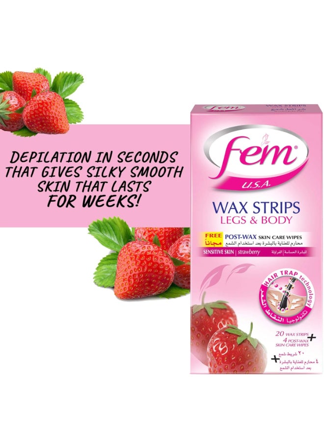 fem - Wax Strips Legs And Body Pink One Size - Image 1