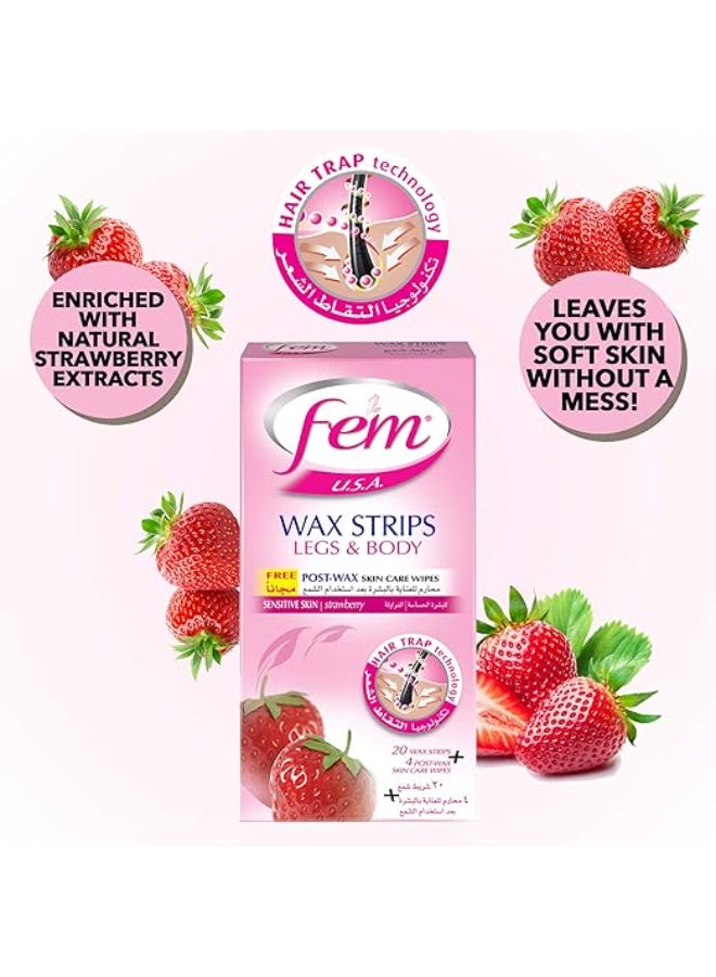 fem - Wax Strips Legs And Body Pink One Size - Image 1