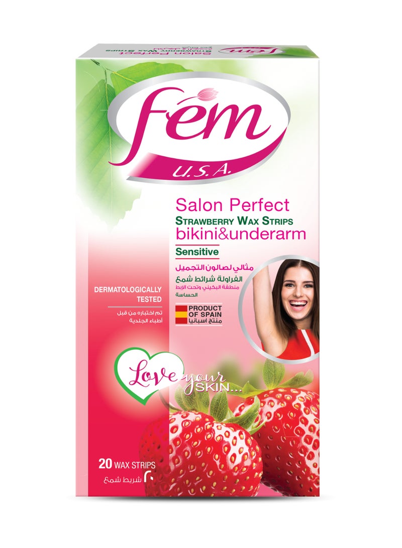 fem - Wax Strips Bikini And Underarm Pink One Size - Image 1